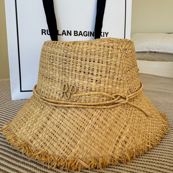 Ruslan Baginskiy Tan Straw Bucket Hat - Picture 4 of 4